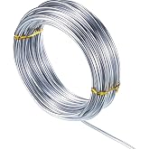 TecUnite 1 Roll Aluminum Wire for DIY Jewelry Making, 10 M X 3 mm, Silver | Metal Coiling, Sculpting, Armature, Jewelry Making Beading Floral Soft DIY Metal Craft Wires, Bendable Armature Wire