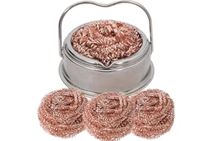 HTBMALL Welding Soldering Iron Tip Cleaner Kit, Solder Tip with Cleaning Brass wire sponge, W/Stand Set Holder Black with 4 PCS Solder Tip Cleaning Wire and 1 portable PC Holder, No Water Needed