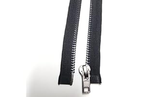 Leekayer 10# 29 Inch Metal Zipper - Black Nickel Separating 73.6 cm Heavy Duty Replacement for Jackets, Coats, Crafts