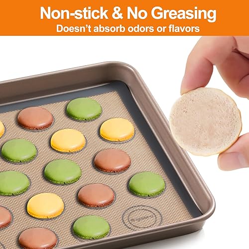 Angadona Macaron Silicone Baking Mats Kit (16pcs set) Macaroon