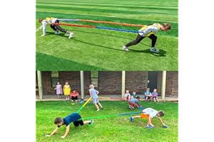 SONYABECCA Elastic Fleece Cooperative Stretchy Band Integrations Dynamic Movement Exercise Stretchier Latex 12 Feet Creative Moving Prop for Group Activities Special Needs Large Motor Coordination