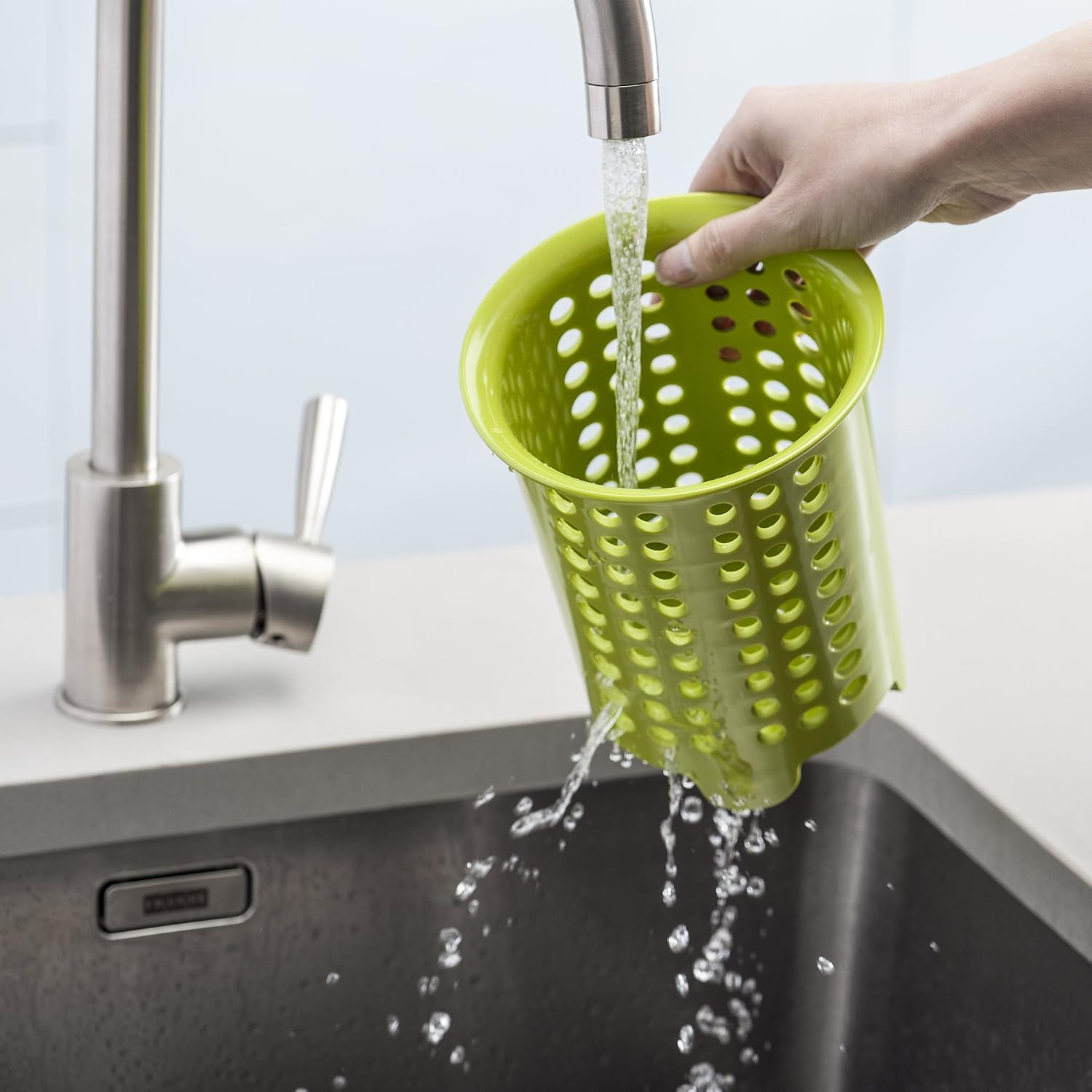 Zeal G231L Melamine Cutlery Drainer/Utensil Pot Lime Green, 14 x 14 x 17 cm - Image 5