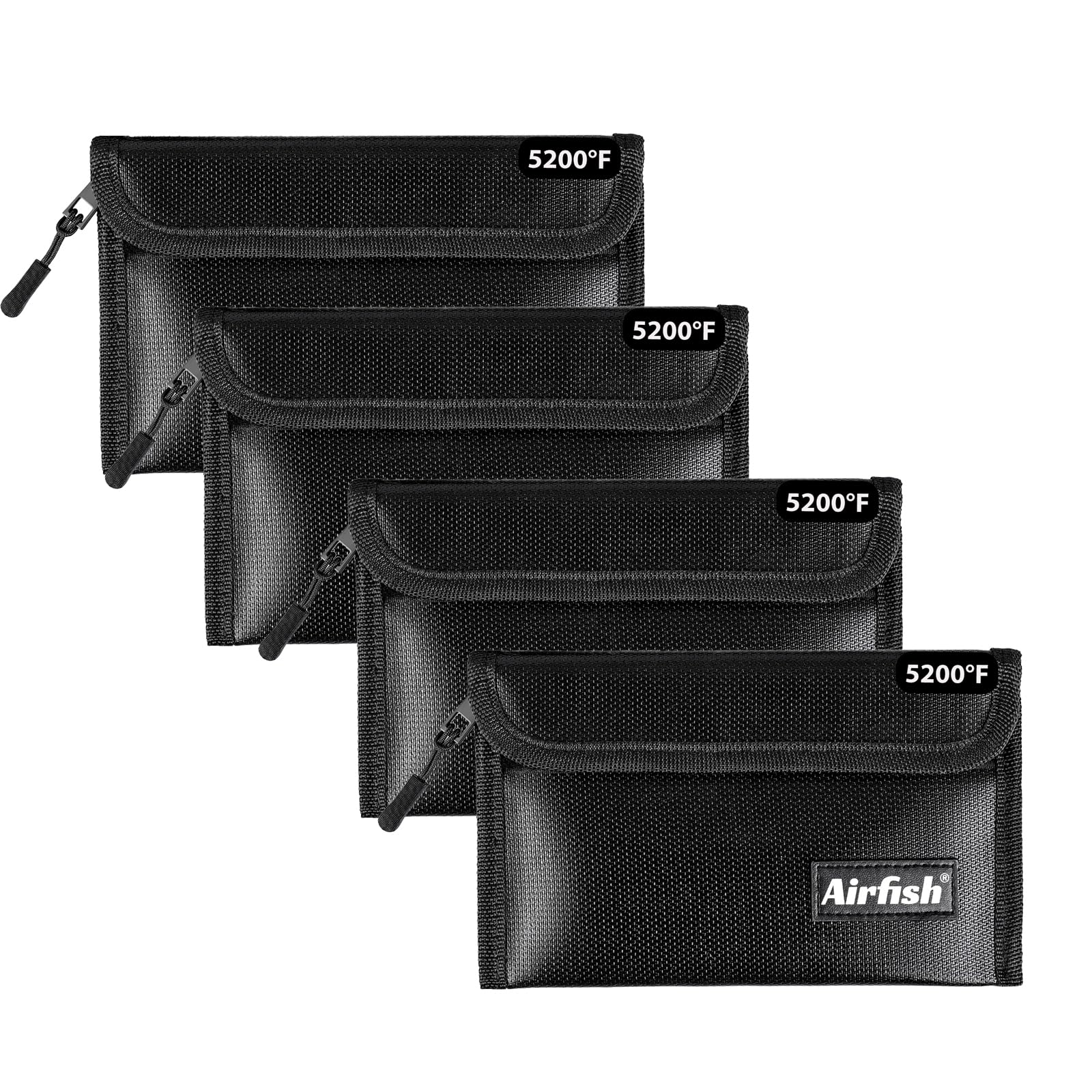 Airfish 4 child money bag, black, Pack of 4, For everyday use and business use