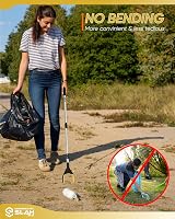 SLAH 32in 81cm Litter Picker Grabber Stick Yellow Rotating 360° Reach Aid view 8