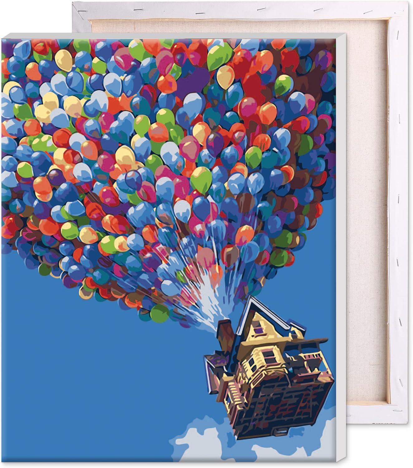 Paintings - RIHE DIY Oil Painting Paint by Numbers Kits with Brushes and Acrylic Pigment for Adults Kids Beginner - Hot Air Balloon 16x20 Inch(Wooden Framed)