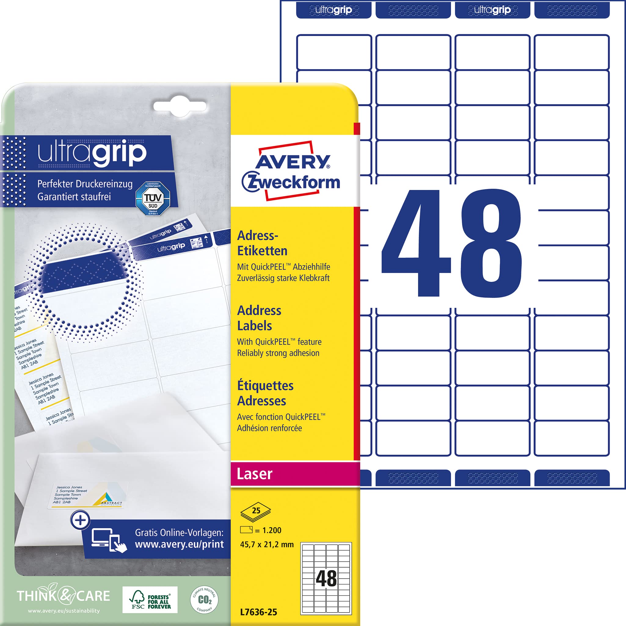 Avery Zweckform Mini Labels 45.7 x 21.2 mm White