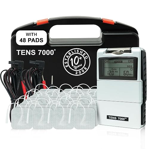 Tens Development Kit TENS 7000 Digital TENS Unit with Accessories and 48 Electrode Pads ...