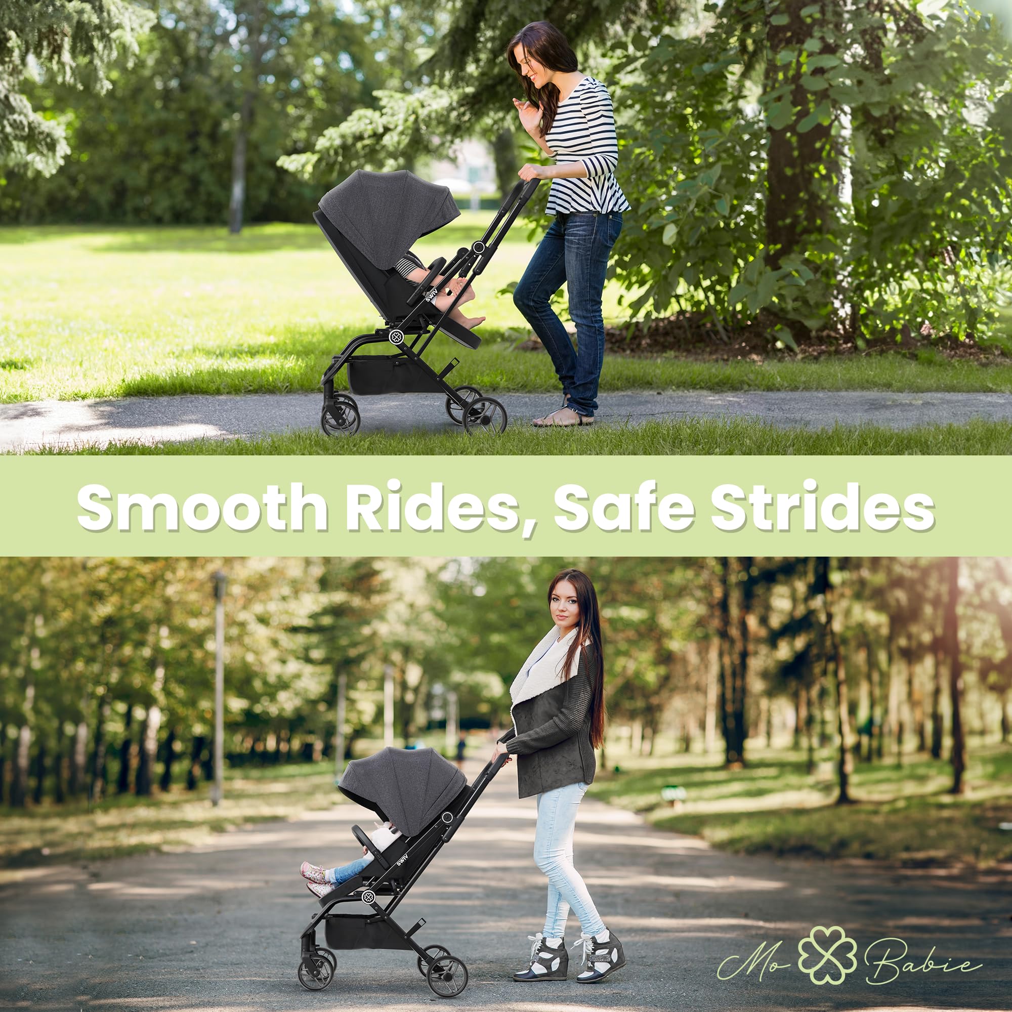 Lightweight Travel Stroller - Aluminum Foldable Stroller for Toddlers 0-4 with 360° Rotating Seat, 3-Way Adjustable Backrest - Compact Strollers for Travel, Airplane Strollers for Baby & Infant