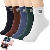 HUGSWEET Thin Soft Cotton Crew Socks for Women Ankle above Bootie Socks Gifts for Women 5-10 Pairs