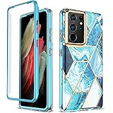 Tadivuvi Galaxy S21 Ultra Case, for Samsung Galaxy S21 Ultra Case Marble Shockproof Protective Shiny Stylish Bumper Hybrid Ha