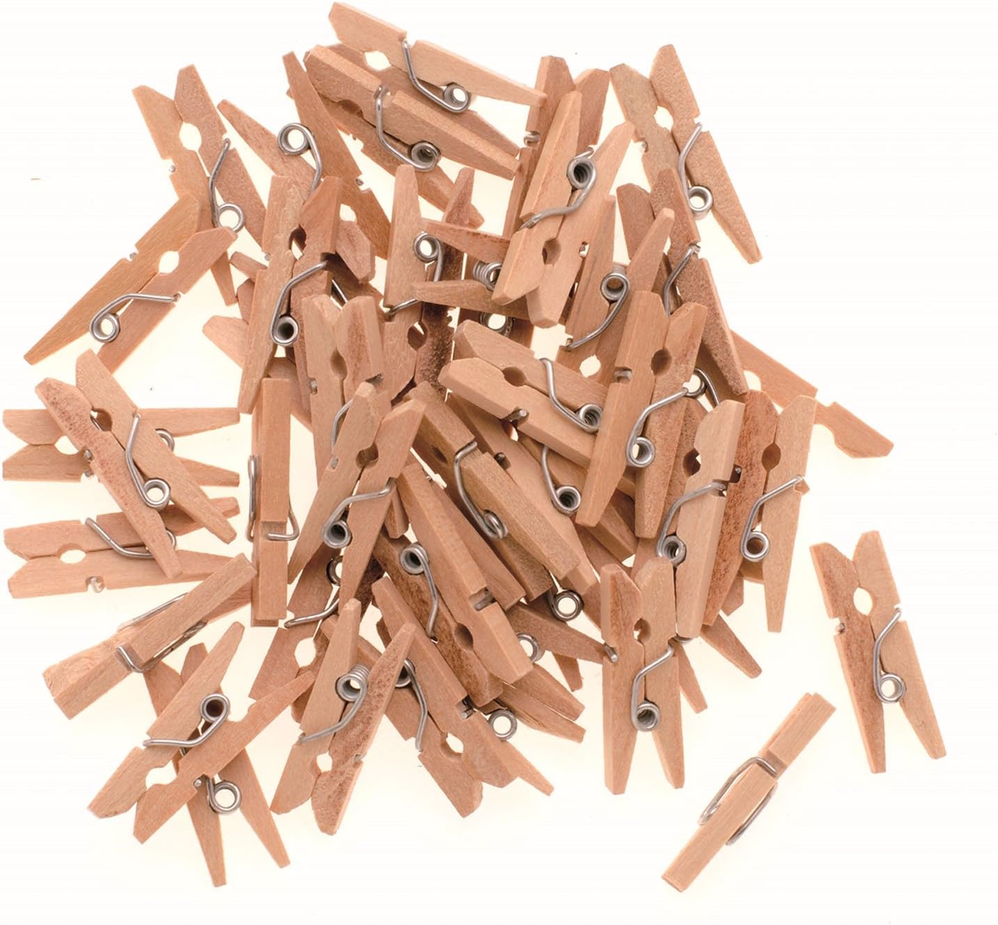Glorex 6 2200 651 - Wäscheklammern aus unlackiertem Birkenholz, ca. 25 mm groß, 45 Stück, ideal zum Basteln und Dekorieren, für Fotoleinen, Tischkärtchen, Grußkarten