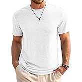 Runcati Mens Short Sleeve T-Shirts Classic Crew Neck Casual Shirt Summer Basic Lightweight Fashion Moisture Wicking Tees