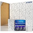 8 Pack Self-Adhesive Soundproof Wall Panels, 12 x 12 x 0.47 In Sound Proof Foam Panels for Walls, 1.2lb/ft³ High Density, Thicker 0.47in, Acoustic Panels, Noise Dampening Panels Studio Gray