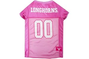 Pets First NCAA Texas Longhorns Dog Pink Jersey, X-Small. - Pet Pink Outfit.