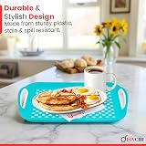 DIVCHI 2-Pack Serving Tray Set Non-Slip Green White with Handles 40.5 x 28.5 cm view 4