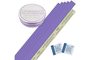 FretGuru Leveling Beam Replacement Sandpaper - 600 Grit 5 - Pack Advanced Ceramic Film - Backed Self - Adhesive Strips for All Sanding Beam Fret Leveler 16” 400mm P600