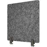 Stand Up Desk Store ReFocus Raw Clamp-On Acoustic Desk Divider Mounted Privacy Panel to Reduce Noise and Visual Distractions (Anthracite Gray, 23.6" x 16")