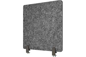 S STAND UP DESK STORE Stand Up Desk Store ReFocus Raw Clamp-On Acoustic Desk Divider Mounted Privacy Panel to Reduce Noise and Visual Distractions (Anthracite Gray, 23.6" x 16")