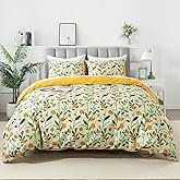 HoneiLife Floral Duvet Cover King - 100% Cotton Comforter Cover, Botanical Bedding Duvet Cover Sets with Zipper Closure & Corner Ties, 3-PC Wildflower Comforter Cover Sets, Fruit