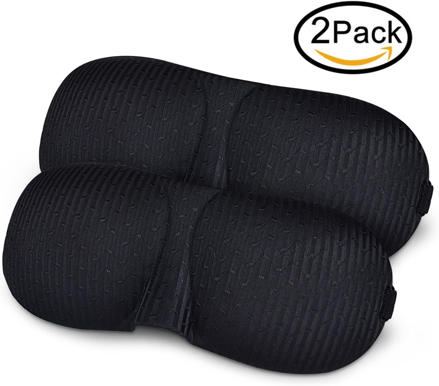 Sleep Mask 2 Pack MZOO Eyeshade for Sleeping 3D Contoured Shape Lightweight & Comfortable Good Night Eye Masks for Women, Men, Soft Blindfold for Travel, Nap, Shift Work (Black & Black)