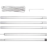 Palo Ringhiera In Acciaio Inox V2A 42.4mm, Altezza 900mm - Con 4 Supporti Trasversali Da 12mm E Piastra Di Ancoraggio