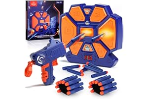 Lehoo Castle Electronic Target for Nerf Guns, Digital Auto Scoring Shooting Target with 4 Modes, Light and Sound Effect, Indo