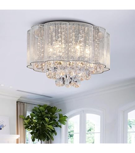 Bestier Elegant Crystal Pendant Drum Chandelier - 4 Light India