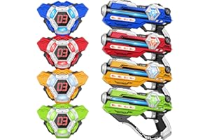IJO Laser Tag Guns Set of 4 Laser Tag Guns with Digital LED Score Display Vests,Gifts for Teens and Adults Boys & Girls,Adults and Family Fun,Gift for Kids Ages 8 9 10 11 12+Year Old Boy