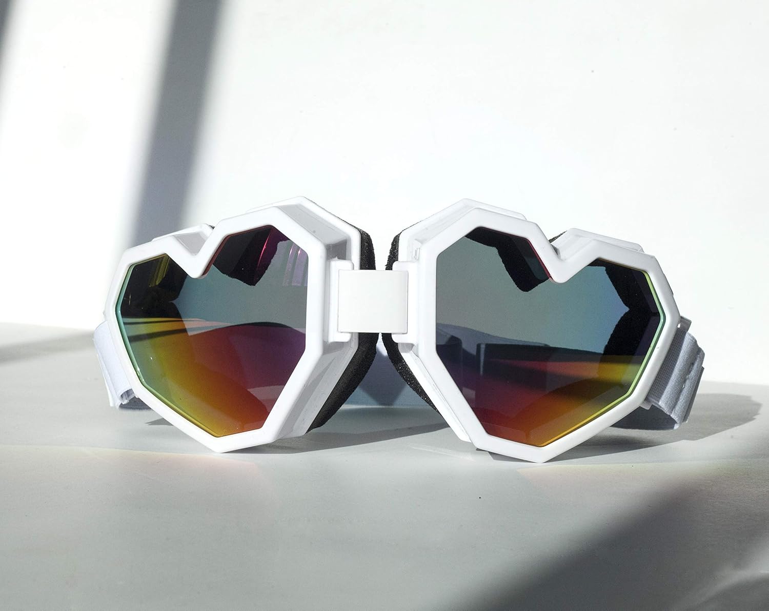 heart shaped ski goggles