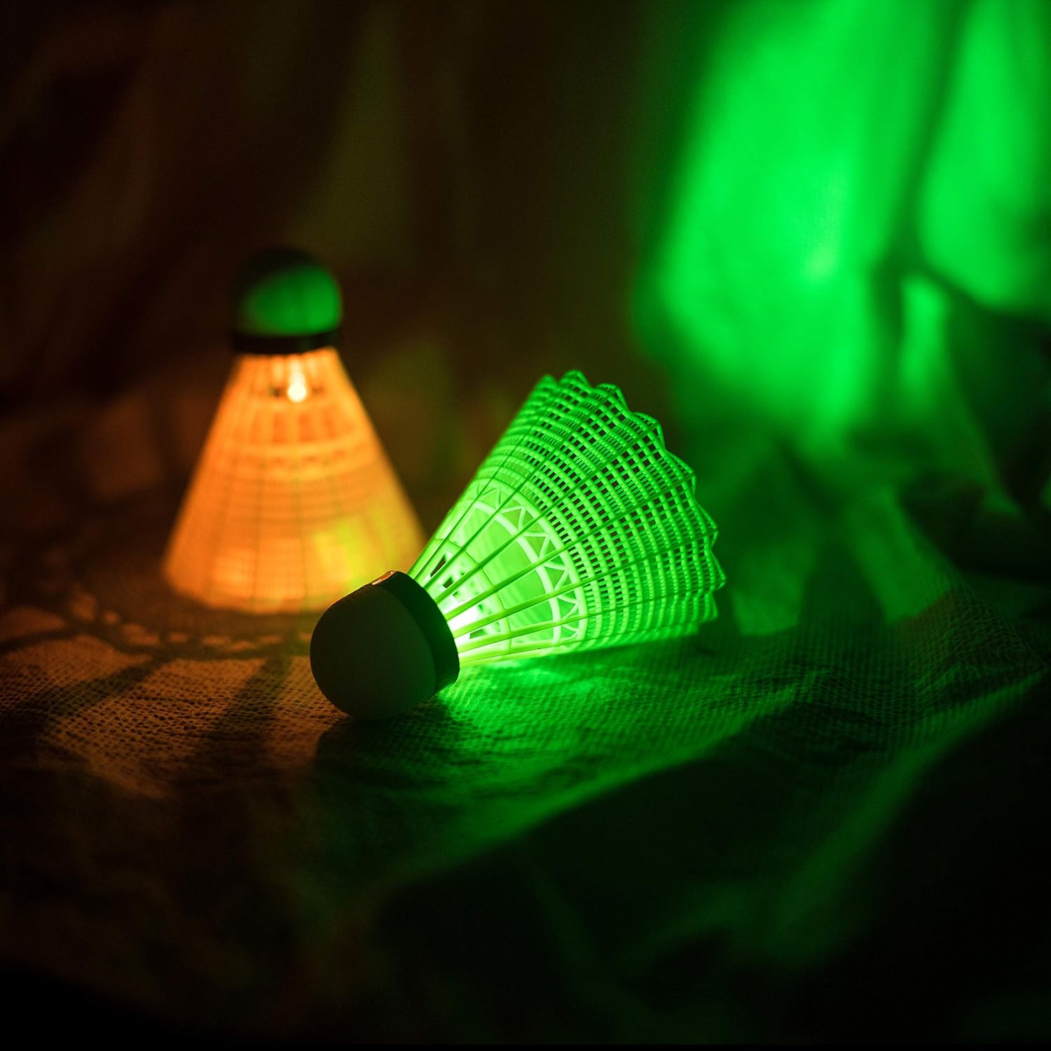 Ksports LED Badminton Shuttlecocks 4 Pack Tube − Glow in The Dark Lighting Birdies Shuttlecocks − with 4 Different LED Colors − Red Green Blue Yellow : Garden & Outdoor