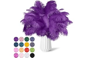 NEWONG 30pcs Purple Ostrich Feathers Natural Bulk 9-12inch(23-30cm) Vase Craft Wedding Home Party Centerpieces Christmas Day Decoration