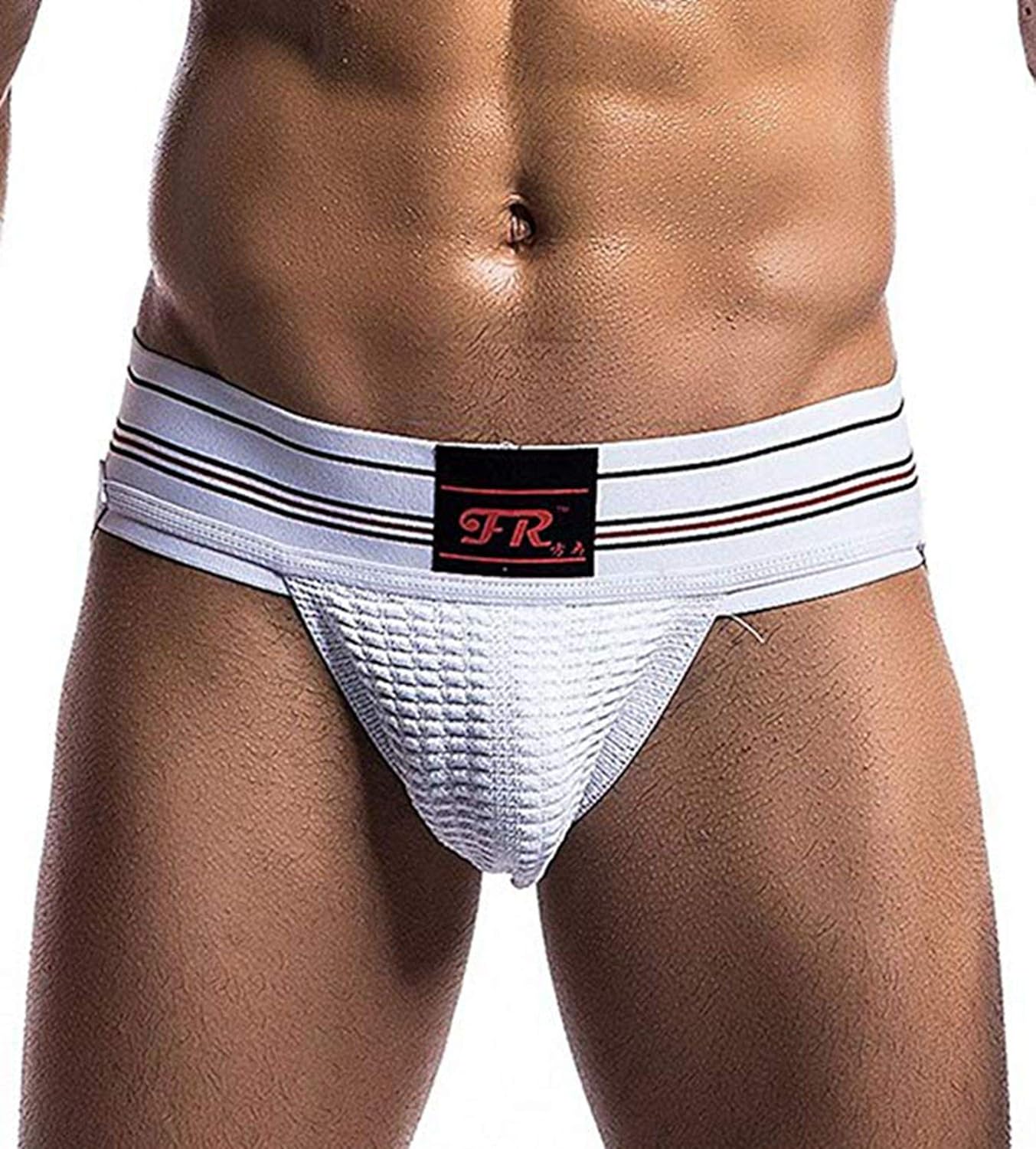Double Strip Jock - blanc - AD Fétish : vente strings homme Jock st