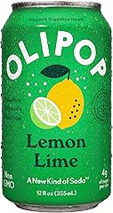 OLIPOP Prebiotic Soda Pop, Lemon Lime, Prebiotics, Botanicals, Plant Fiber, 12 fl oz