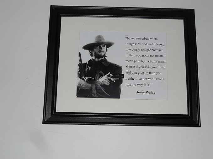 Amazon Com Cleveland Vinyl Large Framed Josey Wales Clint Eastwood Poster Quote In Glass Frame 24 By Posters Prints