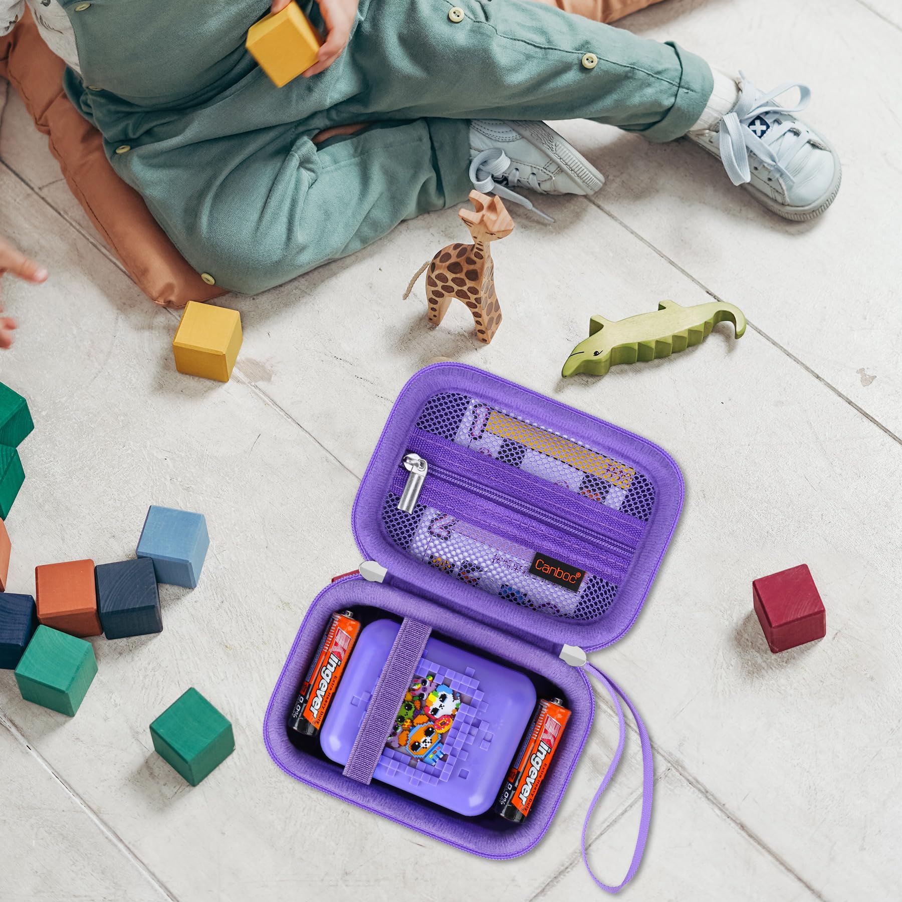 Canboc Hard Carrying Case for Bitzee/Bitzee Disney/Bitzee Magicals Interactive Toy Digital Pet, Virtual Electronic Pets Kids Toys Storage Bag, Purple+Purple (Case Only)