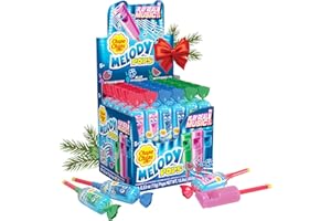 Chupa Chups Melody Pop Holiday Candy Variety Pack, Assorted Flavors, Whistle Lollipops, Individually Wrapped Candy for Christmas Stocking Stuffers for Adults & Kids, 30 Count Showbox Case