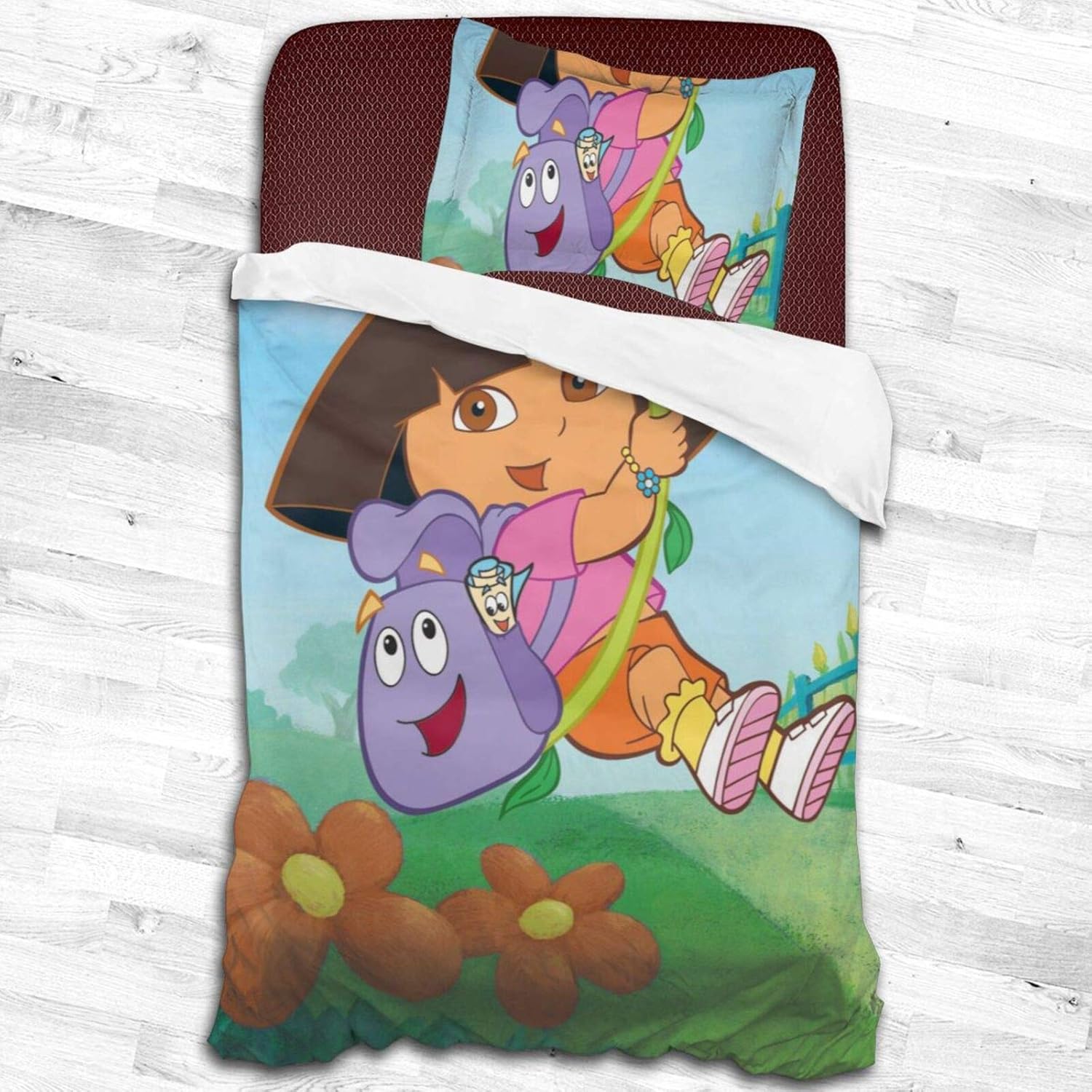 TECHSOURCE Dora The Explorer Duvet Cover Set Bedding