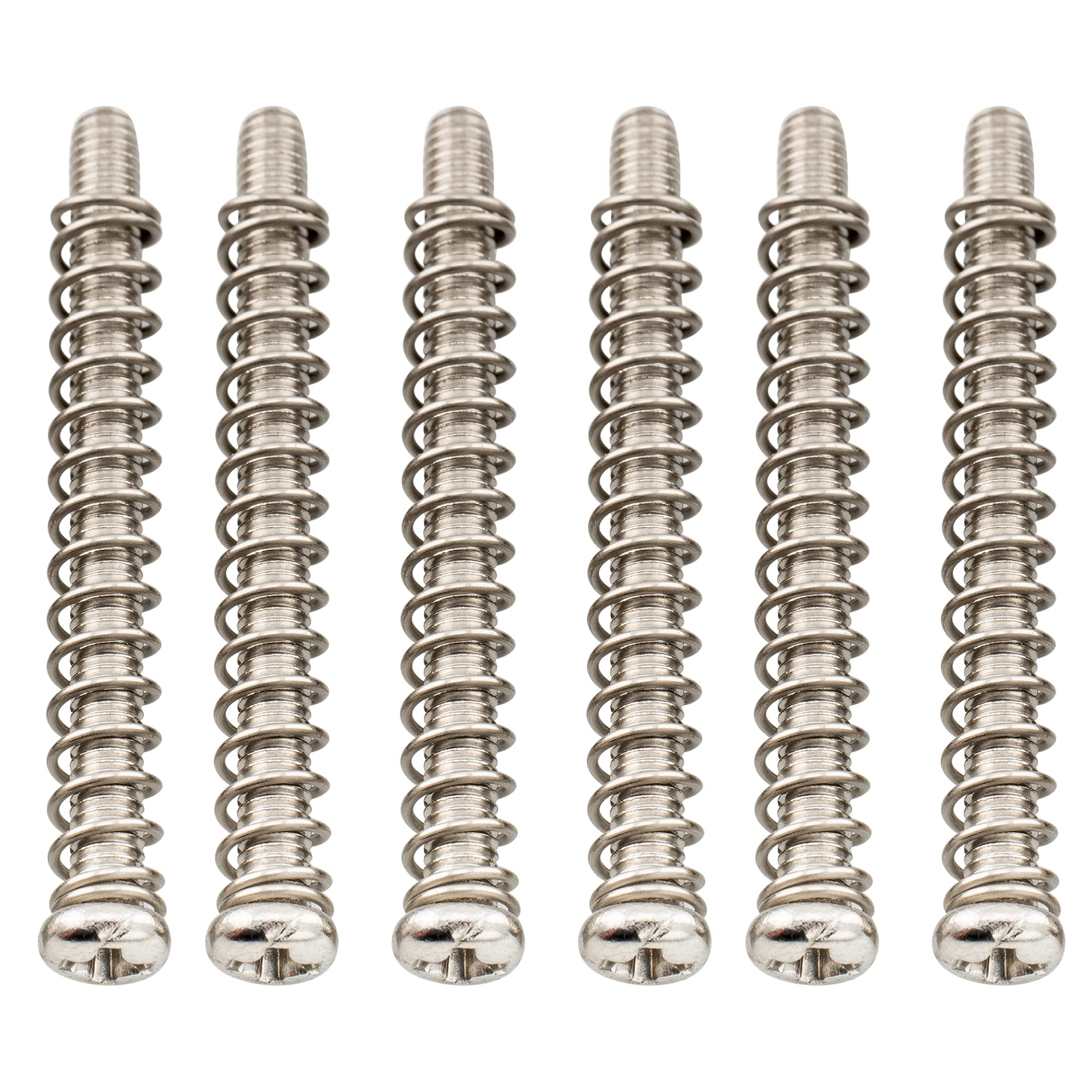 Musiclily Pro Metric M3X35mm Stainless Steel Saddle Intonation Screws and Springs Set for Imported Electric Guitar Bass Bridge, Original Color (Set of 6)