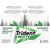 Trident White Spearmint Sugar Free Gum, 4 Bottles of 60 Pieces (240 Total Pieces)