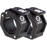 Lock-Jaw Sport Barbell Collars/Clamps, 2"/50mm Olympic Bars, Black | Heavy Duty Bar Clamps, Secure Weight Hold, Strength Training &amp; Home Gym, Gym Accessories, Barbell Clamps