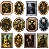 Garma Halloween Decorations 3D Changing Face Scary Pictures - Moving Portrait Horror Pictures Frames for Halloween Party Haunted Mansion House Decoration - 12 Pack