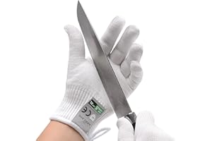 2 Pairs (4 Gloves) Cut Resistant Gloves Level 5 High Performance Protection Premium Food Grade Cutting Glove