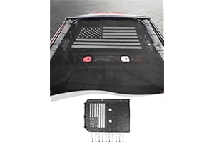 Hoolcar for Jeep JK Mesh Sun Shade Bikini Top Cover Compatible with Jeep Wrangler JK 2007-2017 Blocks UV, Wind, Noise, 2 Doors, American Flag