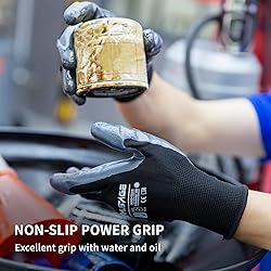 MANUSAGE Safety Work Gloves, Nitrile Work Gloves