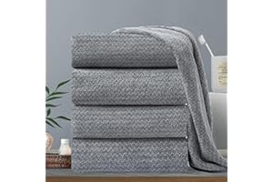 YCOSY 4 Piece Large Bath Towel 35"x70" Oversized Bath Sheet Grey Bathroom Towel Extra Large Bath Towel Set 600GSM Soft Highly Absorbent & Quick Dry Jumbo Bath Towel for Bathroom Shower Beach Chair Spa Hotel