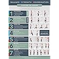 Home Exercise Plan for Seniors, Balance, Strength and Coordination, Exercises to help prevent falls, retain independence, home based plan, wall chart with easy to follow instructions