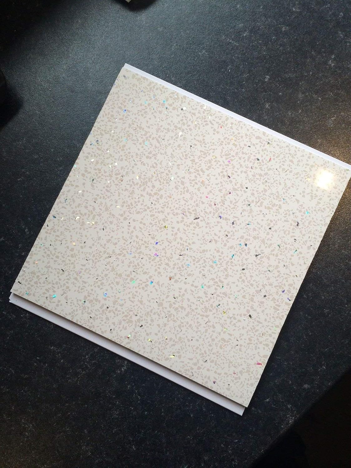 DBS Beige Sparkle 8mm Wall Cladding Ceiling Kitchen Sparkly Bathroom Panels PVC Wet Wall Shower (4 Pack), 250mm x 2600mm x 8mm
