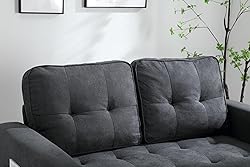 ERYE 3 Fold Upholstered Tufted Futon Sofa Bed