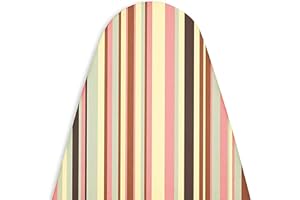 Encasa XO Ironing Board Cover and Pad - Thick 4mm Felt, Heat & Scorch-Resistant, Fits Wide Boards 49"x18", Elastic Bungee Cord Tightening, Easy Fit, Stain-Safe Dye, Multistripe