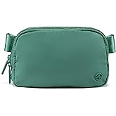 Pander Two Way Zipper Fanny Pack Nylon Everywhere Belt Bag for Women, Water Repellent Waist Packs, Crossbody Bags with Adjustable Strap (Eucalyptus Green)